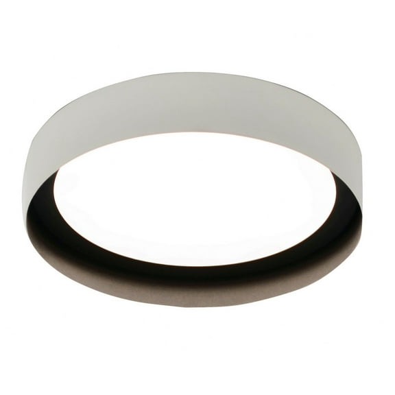 AFX Reveal 12-inch White and Black LED Flush Mount, White Acrylic Shade 120V