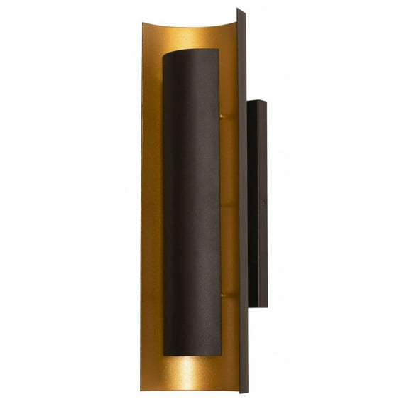 AFX  Reveal Black LED Wall Sconce with Black and Gold Shade