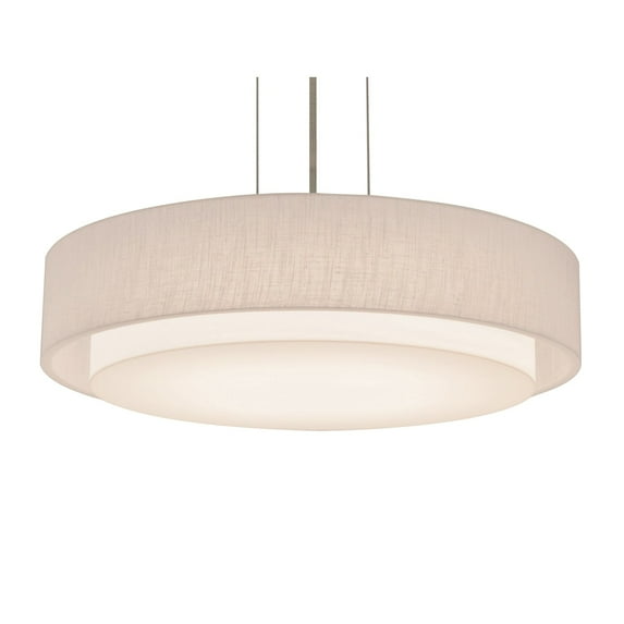 AFX Sanibel 18-inch Satin Nickel LED Pendant, Linen White Shade