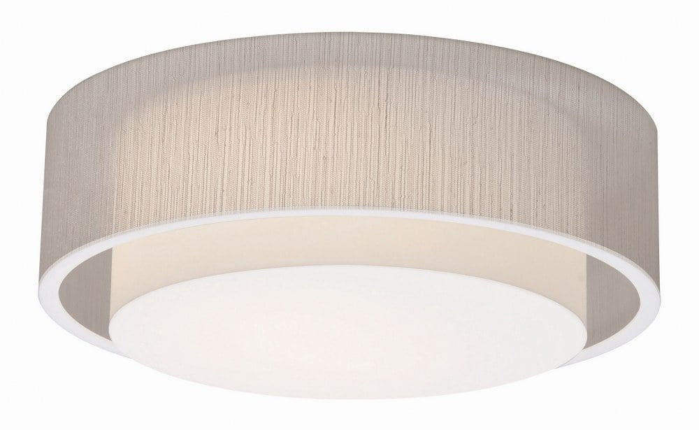 Sanibel 23" White LED Flush Mount with Jute Shade