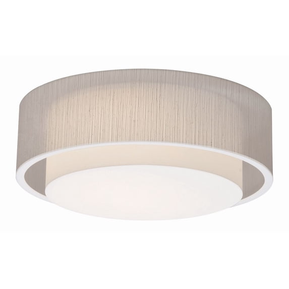 AFX Sanibel 23-inch White LED Flush Mount, Jute Shade