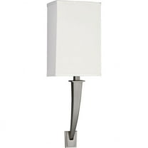 AFX Sheridan 19-inch Satin Nickel LED Wall Sconce, Linen Acrylic Shade