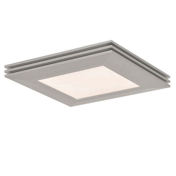 AFX Sloane 15-inch ADA Satin Nickel LED Square Flush Mount, White Acrylic Shade
