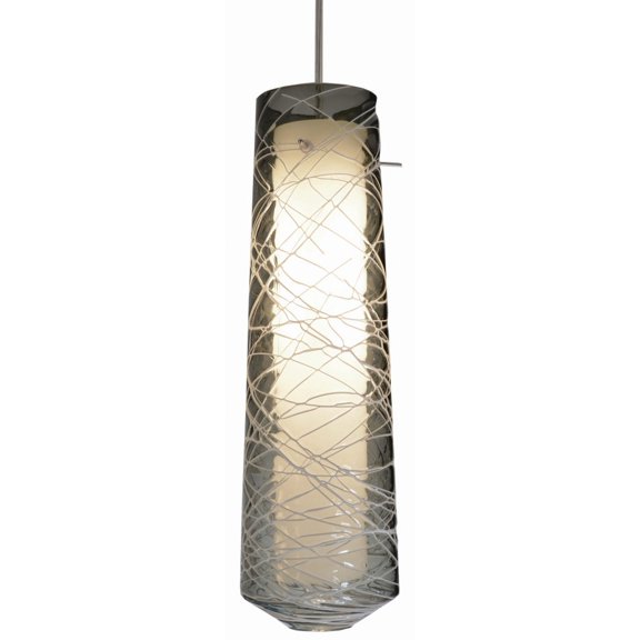 SPP1000L40D1SNSM AFX Spun - 16.75 Inch 120V 10W 1 LED Pendant-Satin Nickel Finish-Smoke Glass Color-4000 Color Temperature -Traditional Installation