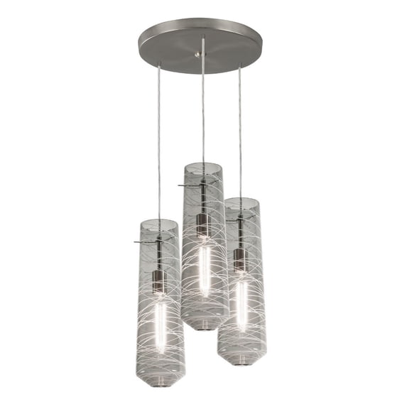 AFX Spun 3 Light Round Pendant Smoke
