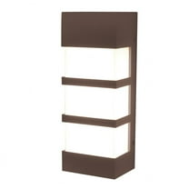 AFX State 12-inch ADA Textured Bronze LED Outdoor Sconce, White Acrylic Shade