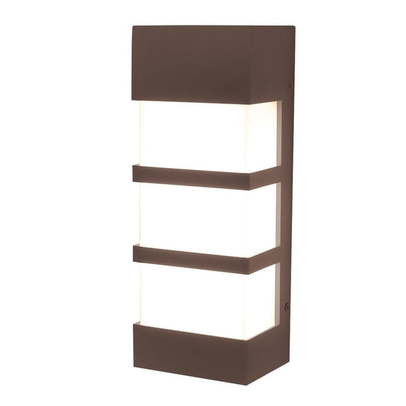 AFX State 12-inch ADA Textured Bronze LED Outdoor Sconce, White Acrylic Shade
