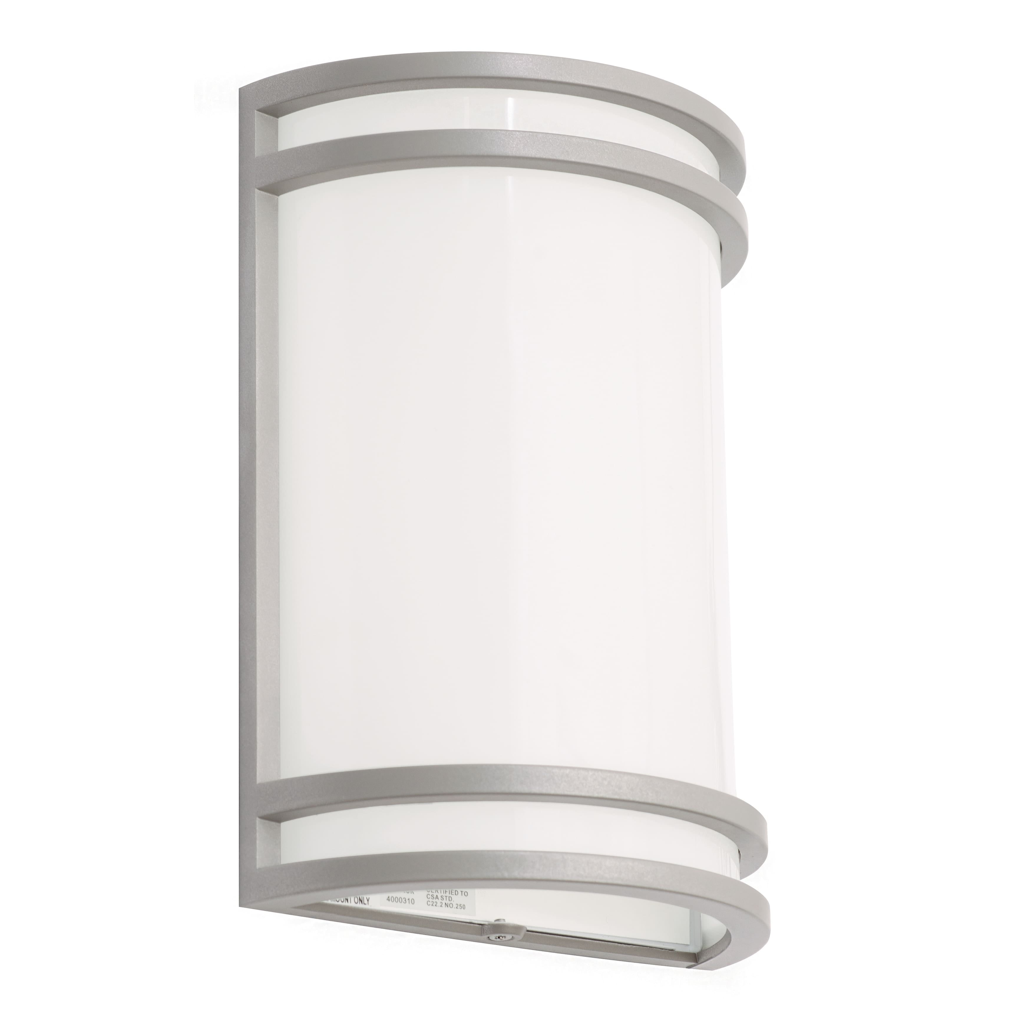 Ventura Nickel Finish 10" LED Outdoor Wall Sconce with White Acrylic Diffuser