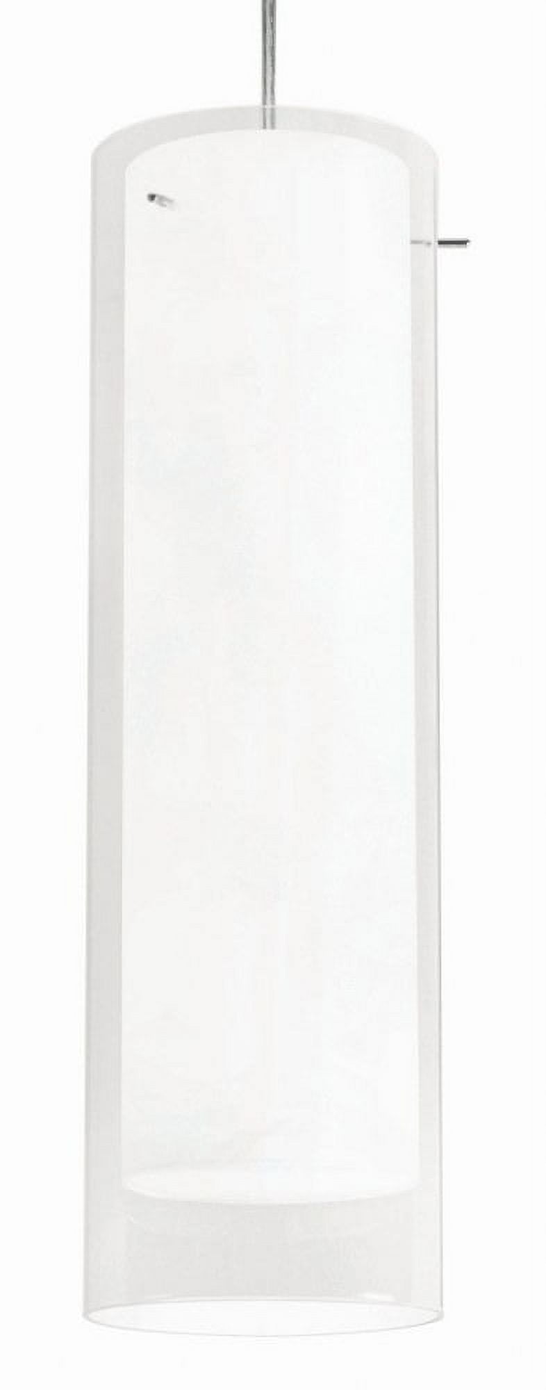 Mini View Satin Nickel LED Pendant with Frosted Glass Diffuser