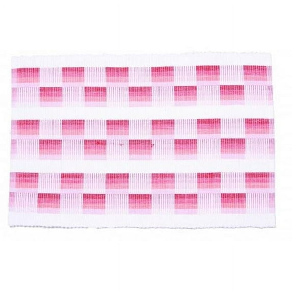 AG-01267S-4 19 in. Ribbed Placemats, Cherry Check - Set of 4
