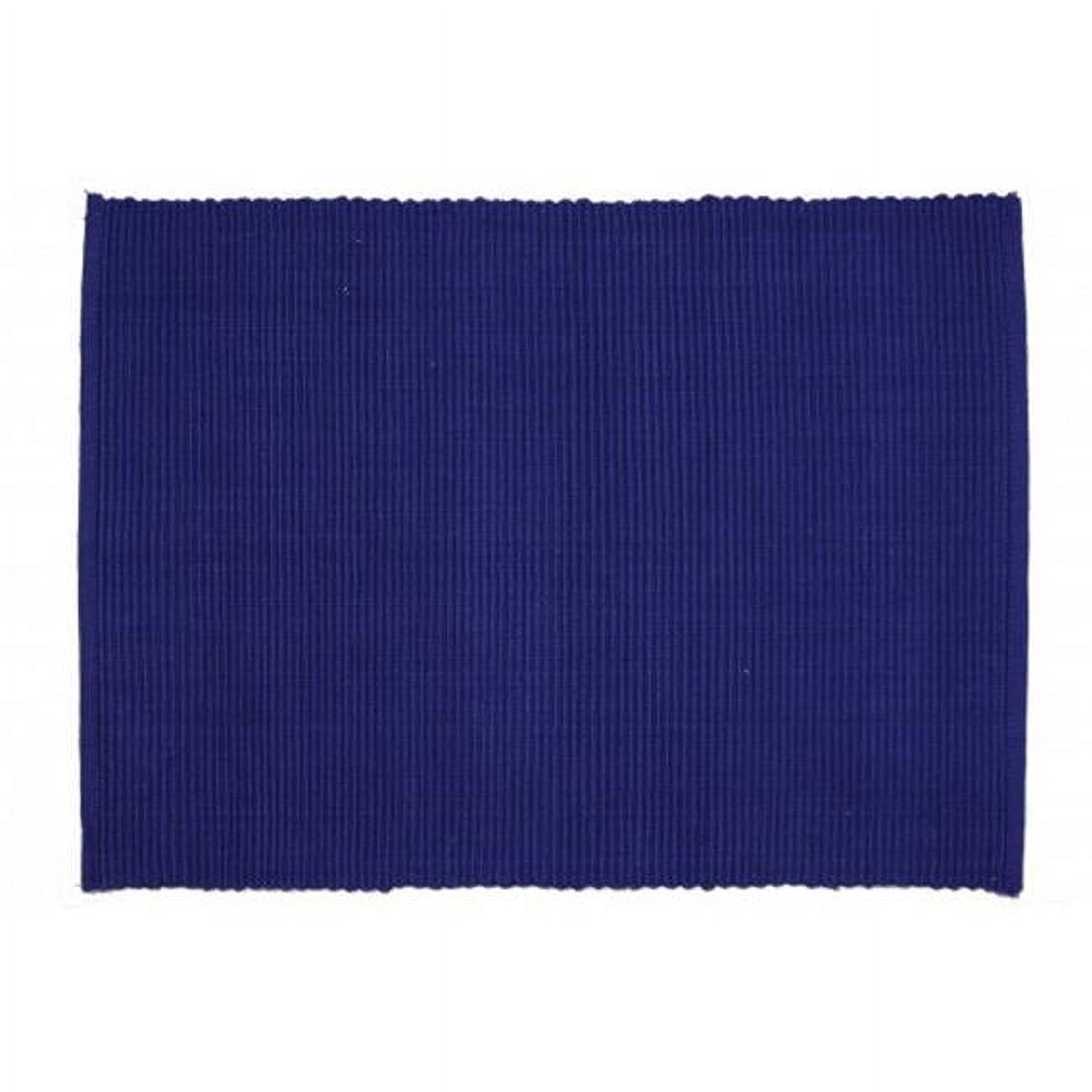AG-01321S-4 19 in. Ribbed Placemats, Navy Blue - Set of 4
