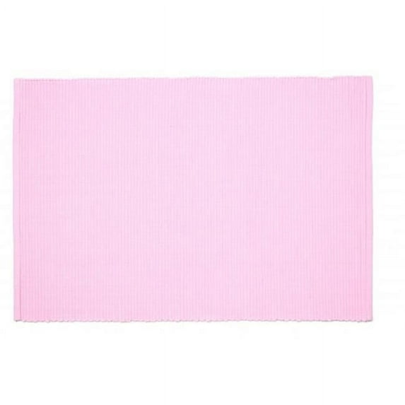 AG-01324S-4 19 in. Ribbed Placemats, Pink Pale - Set of 4