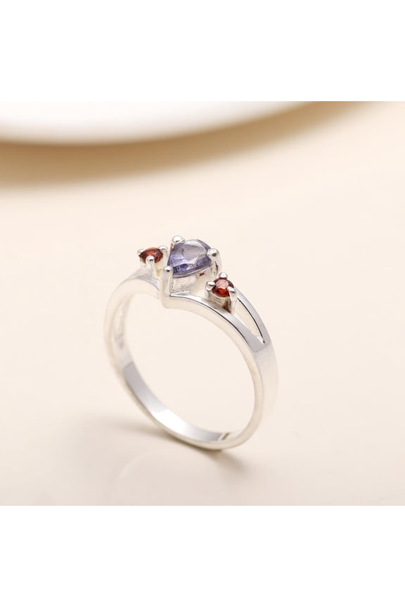 Designer Ring, Purple Amethyst, 925 Sterling Silver, Size 5-10