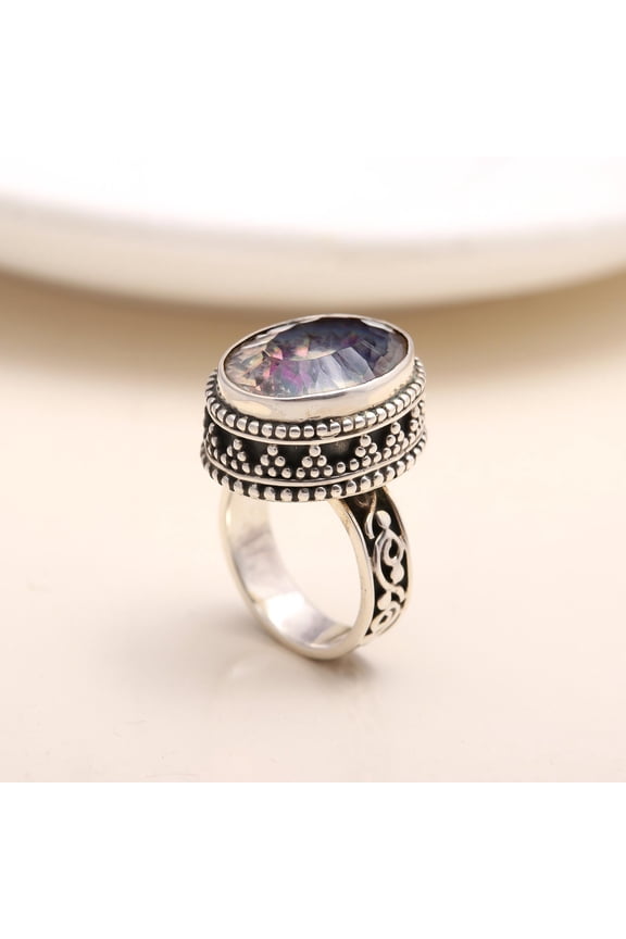 Faceted Amethyst Sterling Silver Statement Ring
