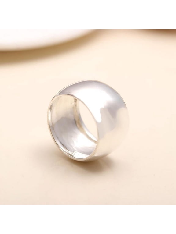Sterling Silver Wide Band Statement Ring, 925 Sterling Silver