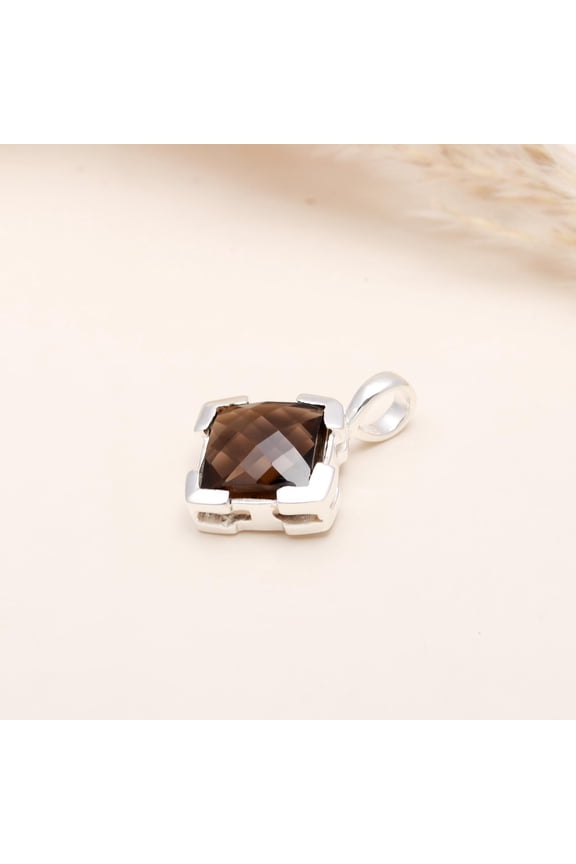 Unique Designer Smokey Quartz Pendant, 925 Sterling Silver