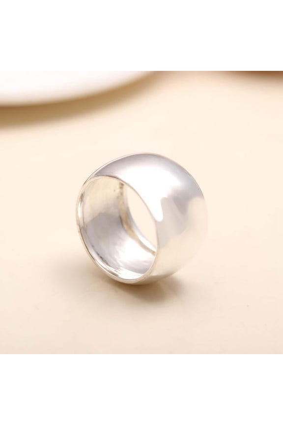 Wide Band Sterling Silver Statement Ring, Size 7