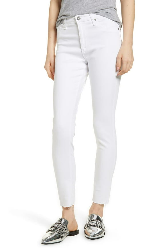 Adriano Goldschmied WHITE Farrah Skinny High-Rise Ankle Jeans, US 27