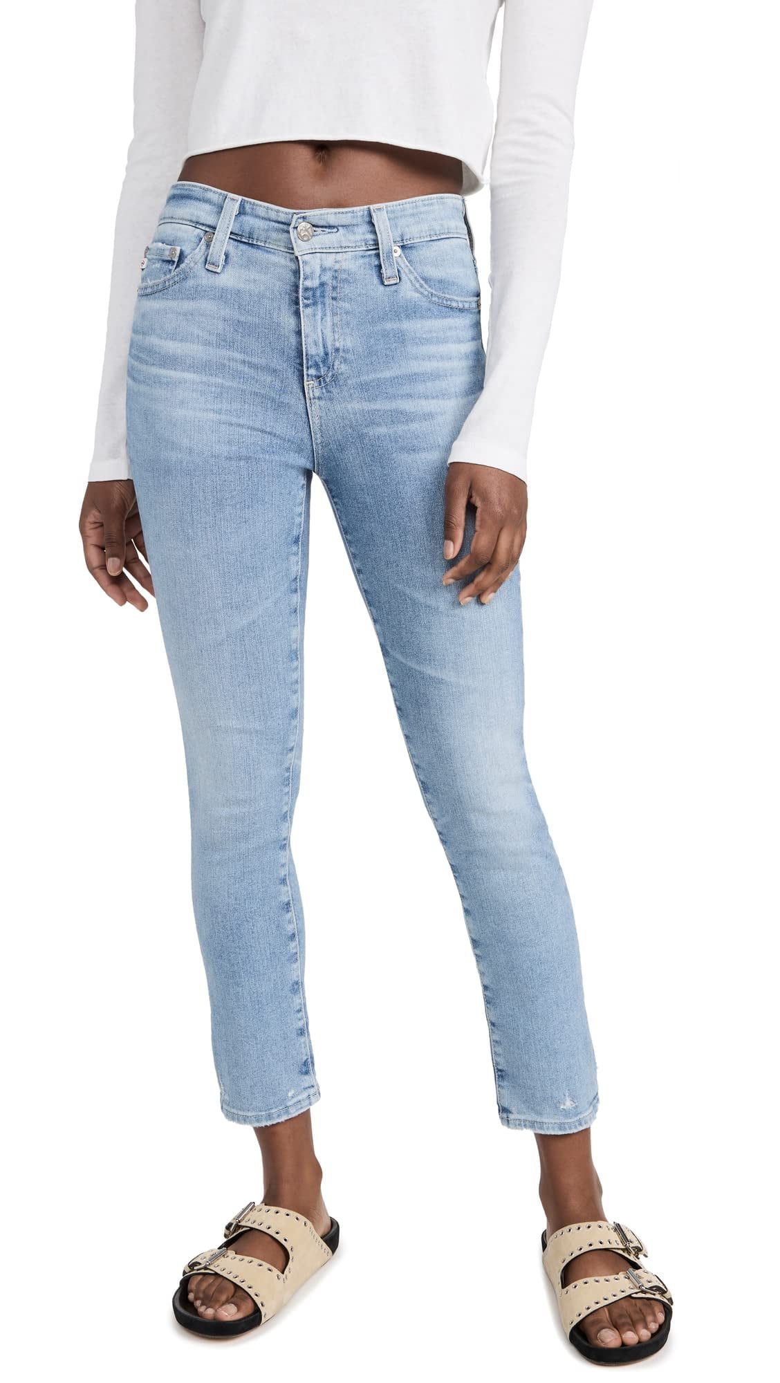 AG Adriano Goldschmied Women's Mari High Rise Jeans - Slim Straight Leg 5 Years Blue Essence - View #5