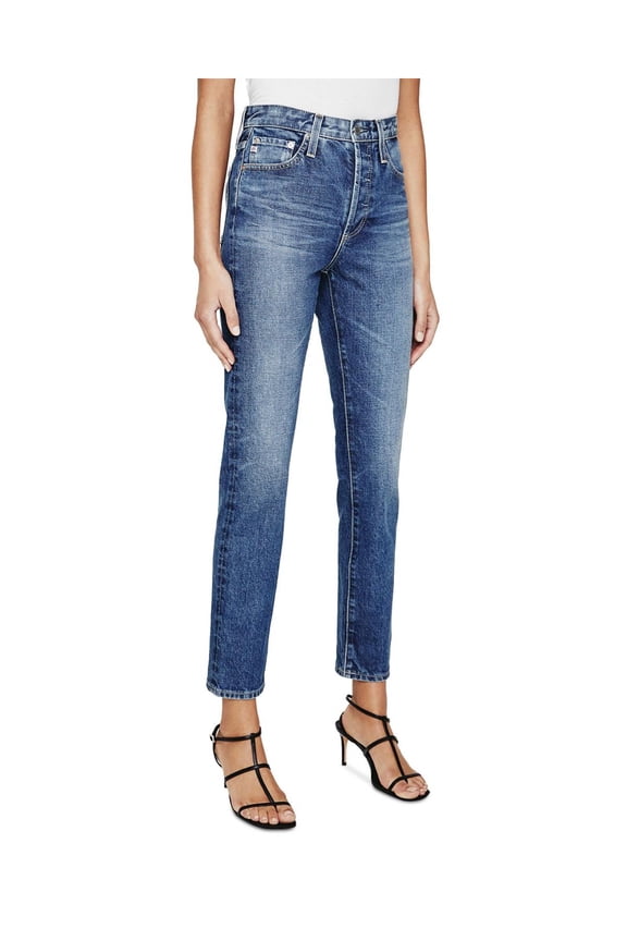 Adriano Goldschmied Womens Alexxis High Rise Button Fly Straight Leg Jeans