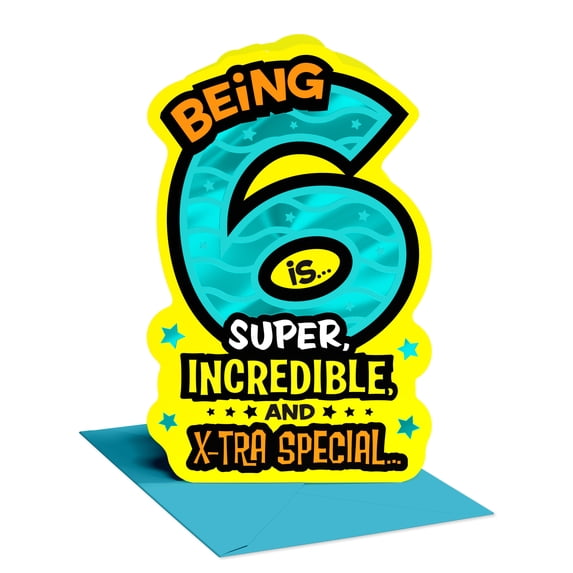 American Greetings 6th Birthday Card for Boy (Super, Incredible, and X-tra Special)
