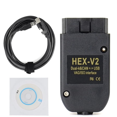 AG COM KKL OBD2 Diagnostic Cable for VW/Audi/SEAT/Skoda 1996-2017 – USB 2.0 Interface with Software CD & Download Link – Check Engine Light Scanner Tool