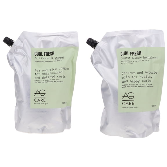 AG Care Curl Fresh Curl Enhancing Shampoo 33 oz & Curl Fresh Coconut Avocado Conditioner 33 oz Combo Pack