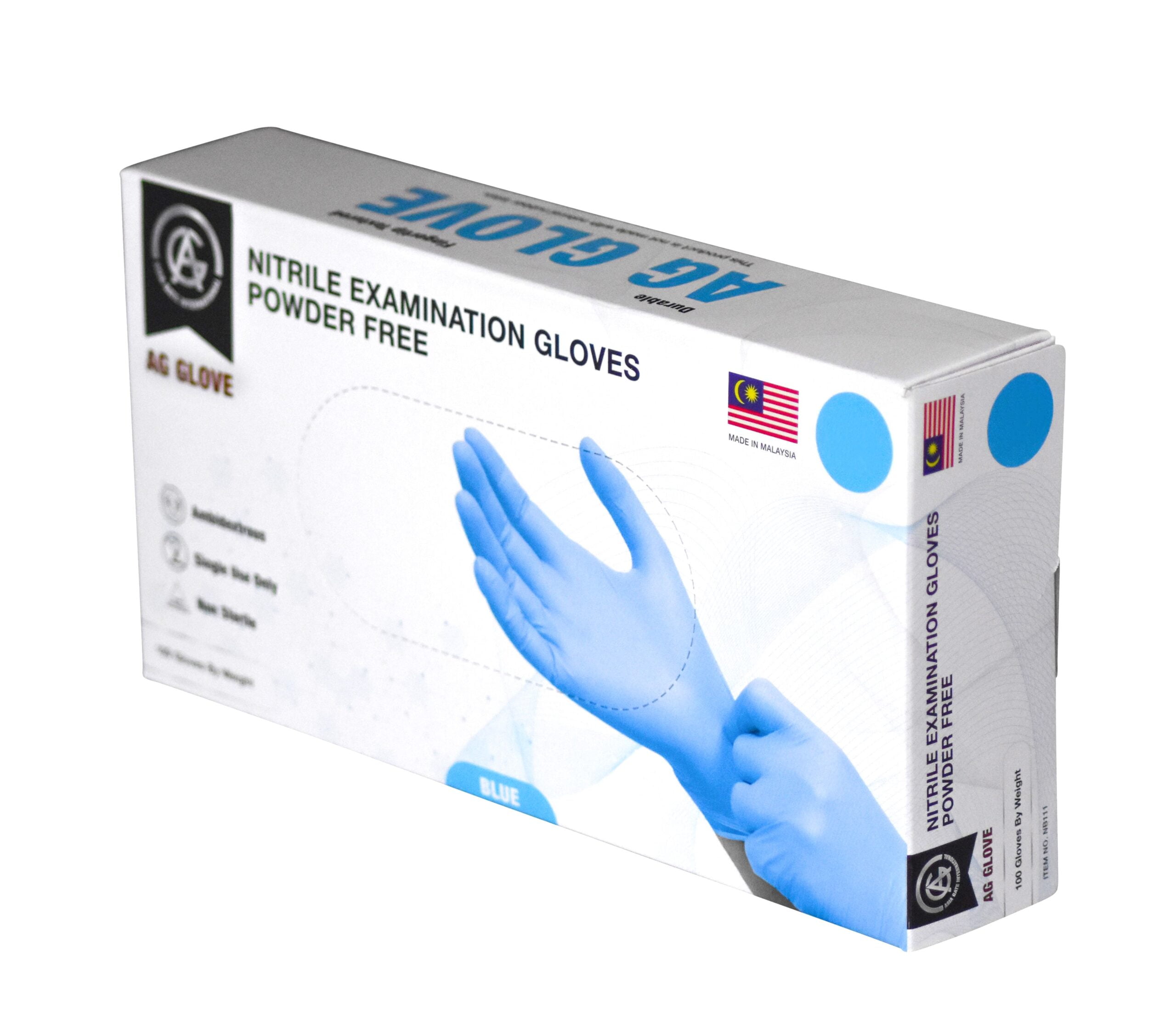 AG GLOVE Latex Free, Powder Free, Disposable Nitrile Exam Gloves