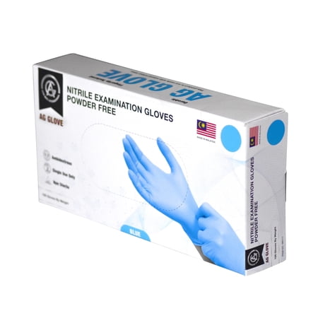 AG GLOVE - Latex Free, Powder Free, Disposable Nitrile Exam Gloves (Medium, Case of 10 Boxes (1000 Unit))