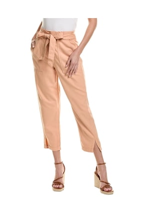 Jeans womens High-Rise Barrel Silk-Blend Paperbag Pant, 25, Pink