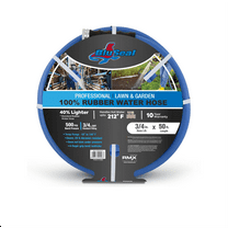 BluBird BluSeal 3/4" Lawn Garden Water Hose Hot/ Cold Lightweight Professional Grade 100% Rubber Hose - 50 Feet