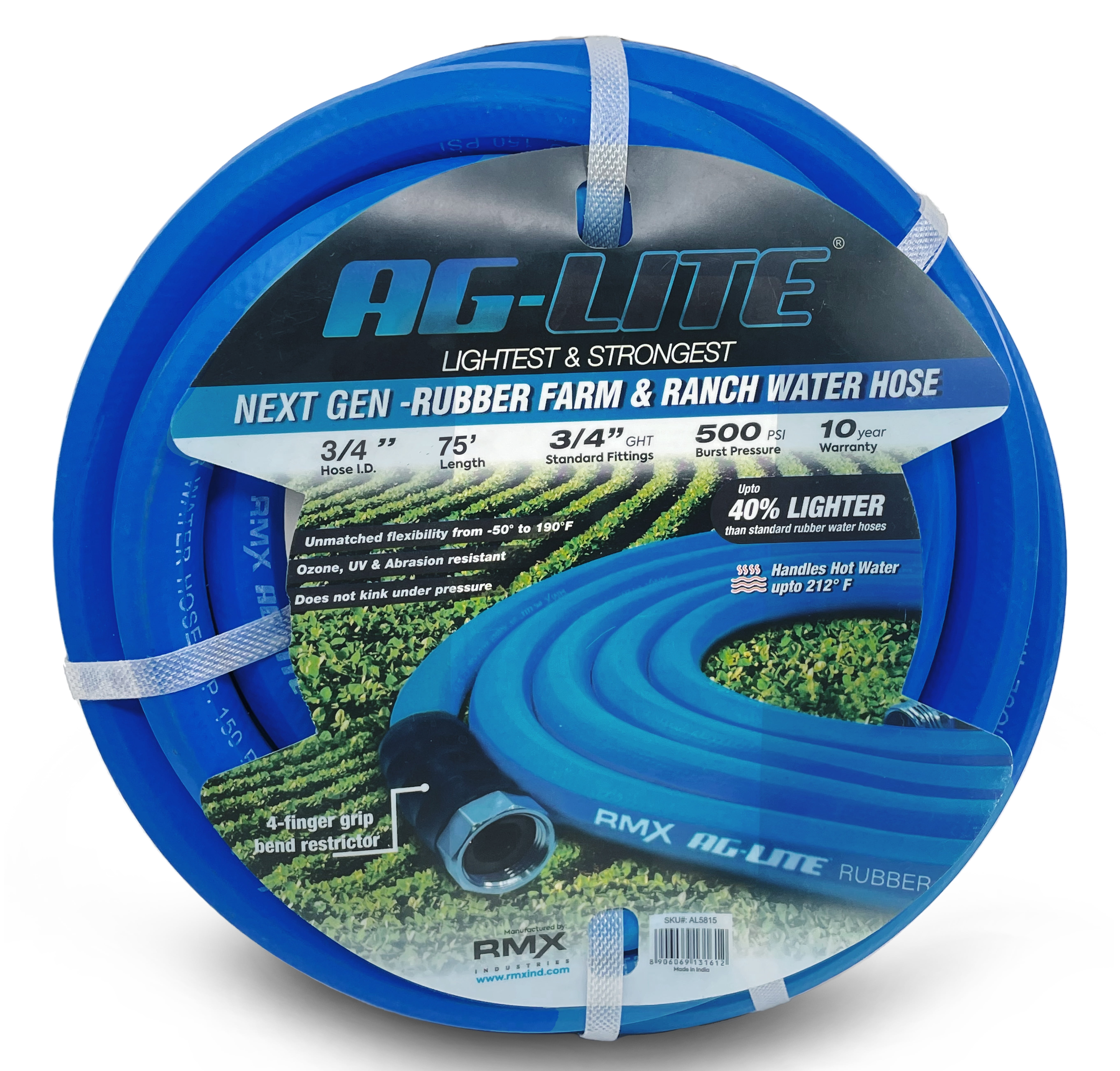 AG-Lite 3/4" x 75' Rubber Water Hose