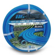 AG-Lite 5/8" x 100 ft Rubber Water Hose, Heavy Duty Synthetic Rubber Industrial Hose – Blue
