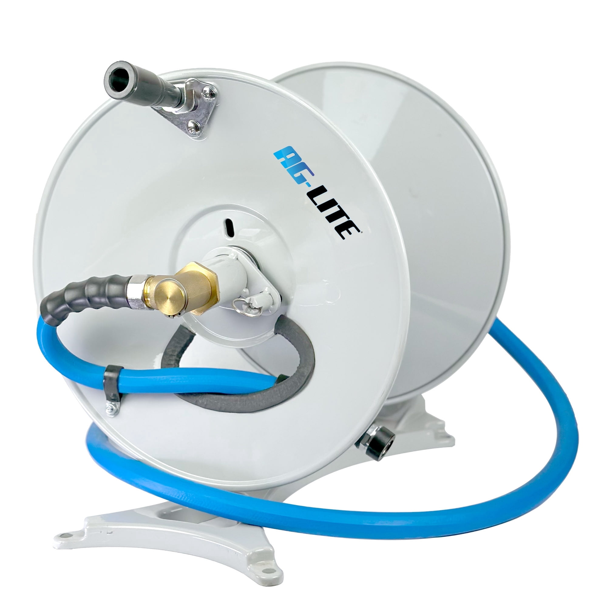 AG-Lite Wall Mounted Manual Hose Reel, Holds 5/8" x 150' Hose, Heavy-Duty Steel Garden Hose Reel with Crank, Indoor/Outdoor Use (Hose Not Included)