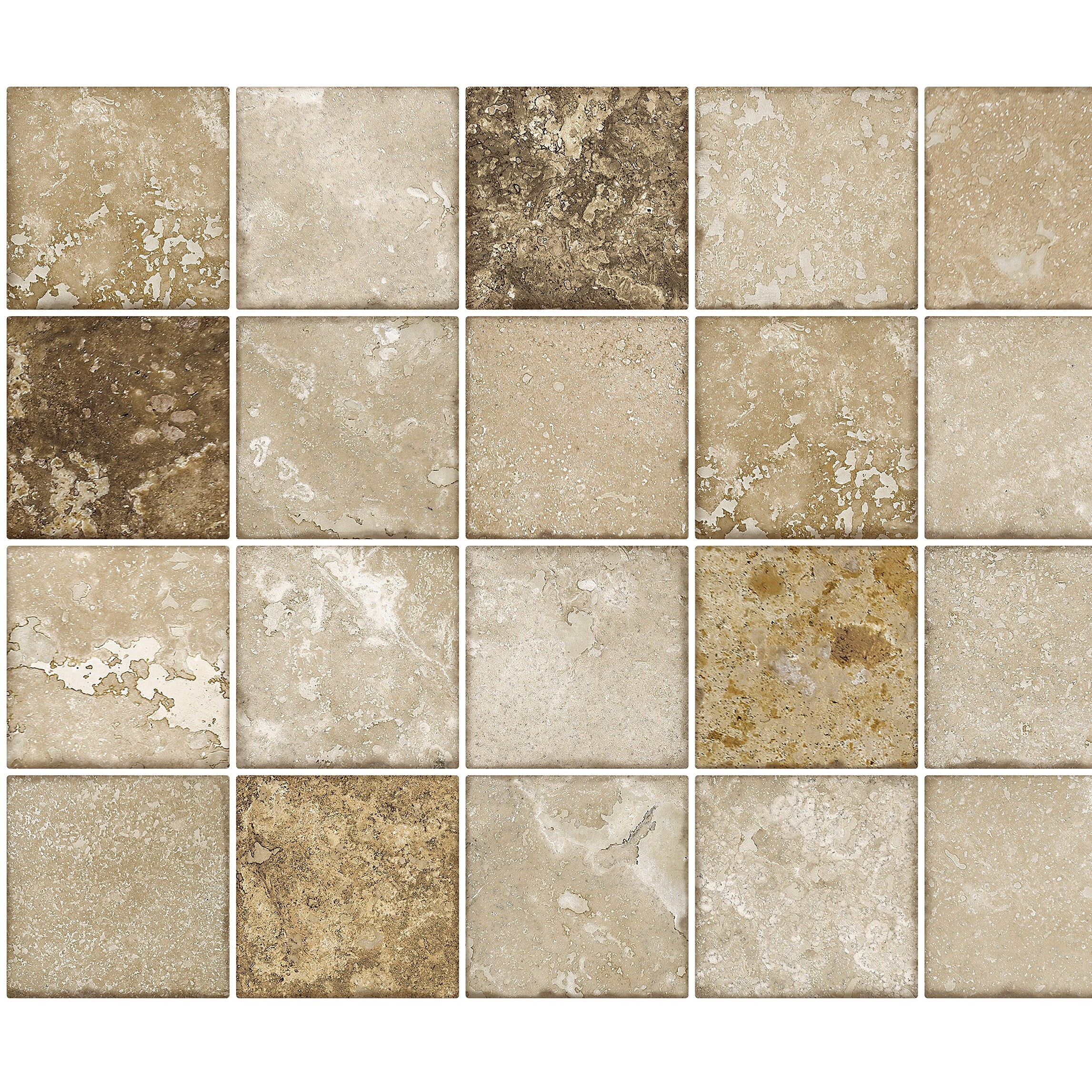 AG Trade Dundee Deco Cream Brown Tile PVC 3D Wall Panels, Decorative Wall Paneling 58 sq ft; 36" x 24", Pack of 10