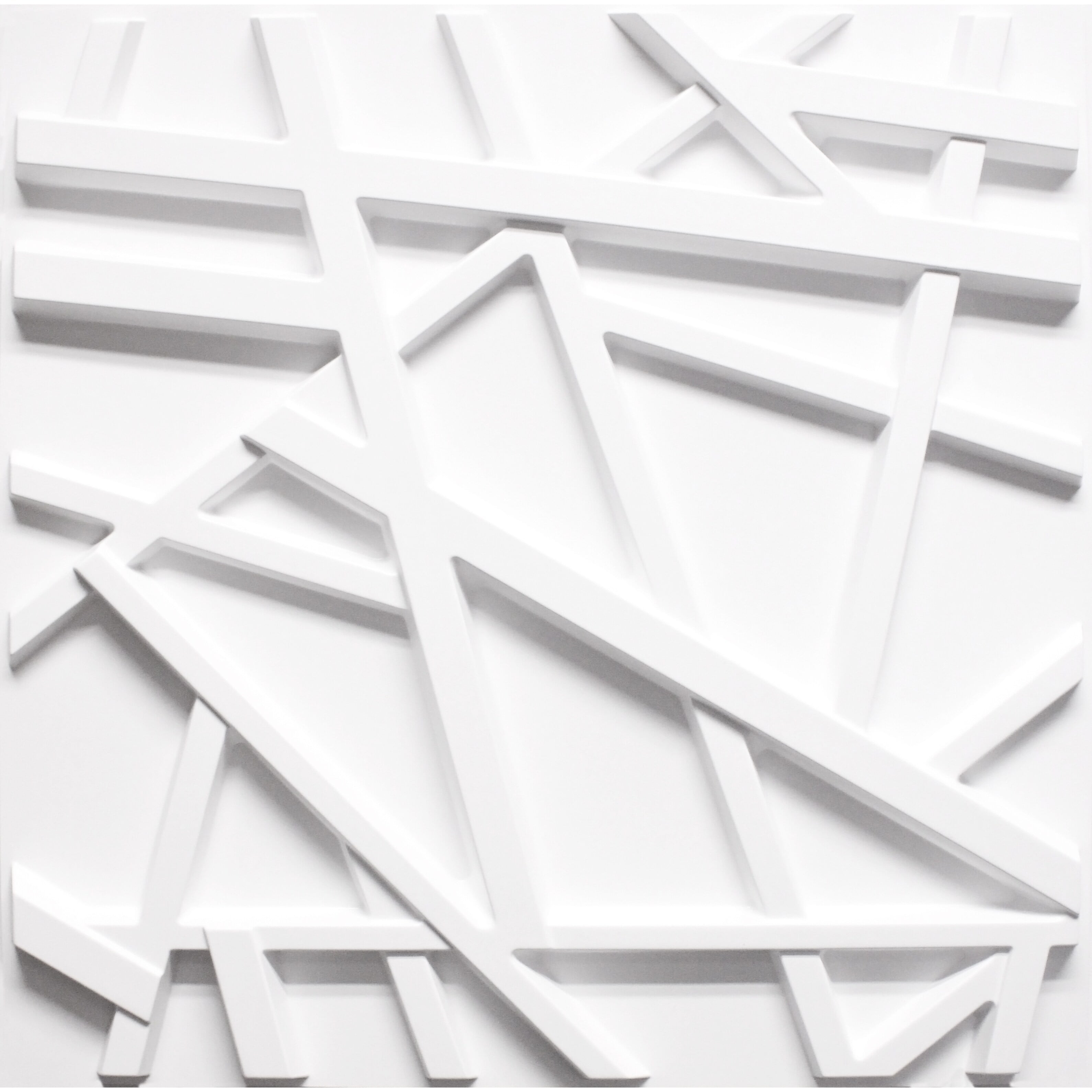 White Textured PVC 3D Decorative Wall Panel Sample, 9" x 9"