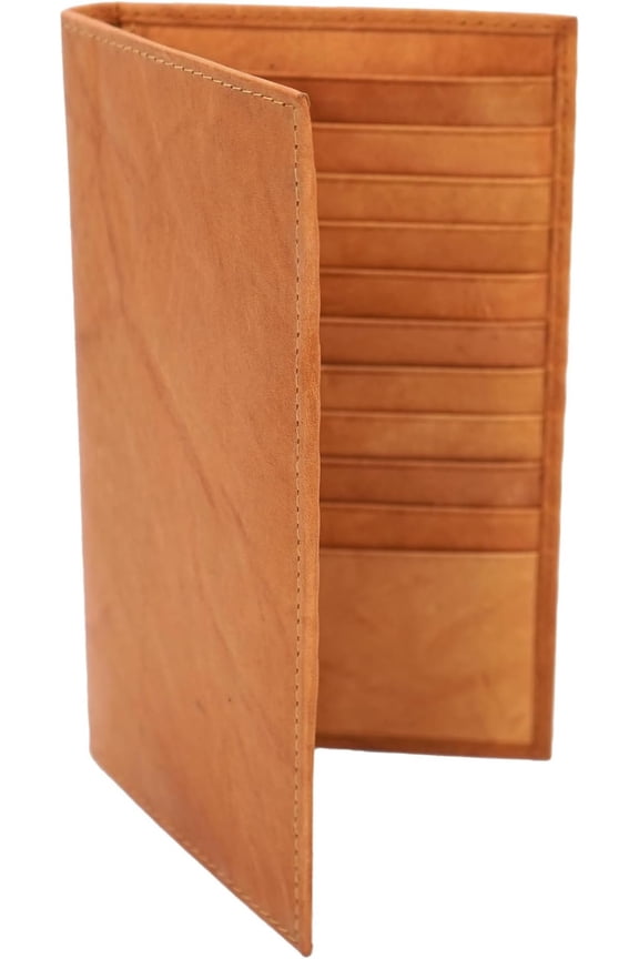 AG   Wallet for Men & Women - Secure RFID Wallet with Space for 20 Credit Cards, 1 ID &  - Cowhide  Wallet - Slim Bifold Wallet - Long Wallet for Casual or Office - Tan