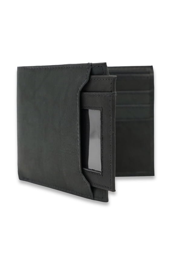 Leather Wallet for Men - Sliding 2-in-1 Bifold Wallet with Removable Card Holder & RFID Protection - Premium Travel Wallet - Versatile & Functional Design - Black Y101