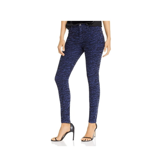 AG Women's Blue Farrah Printed Skinny Corduroy Jeans