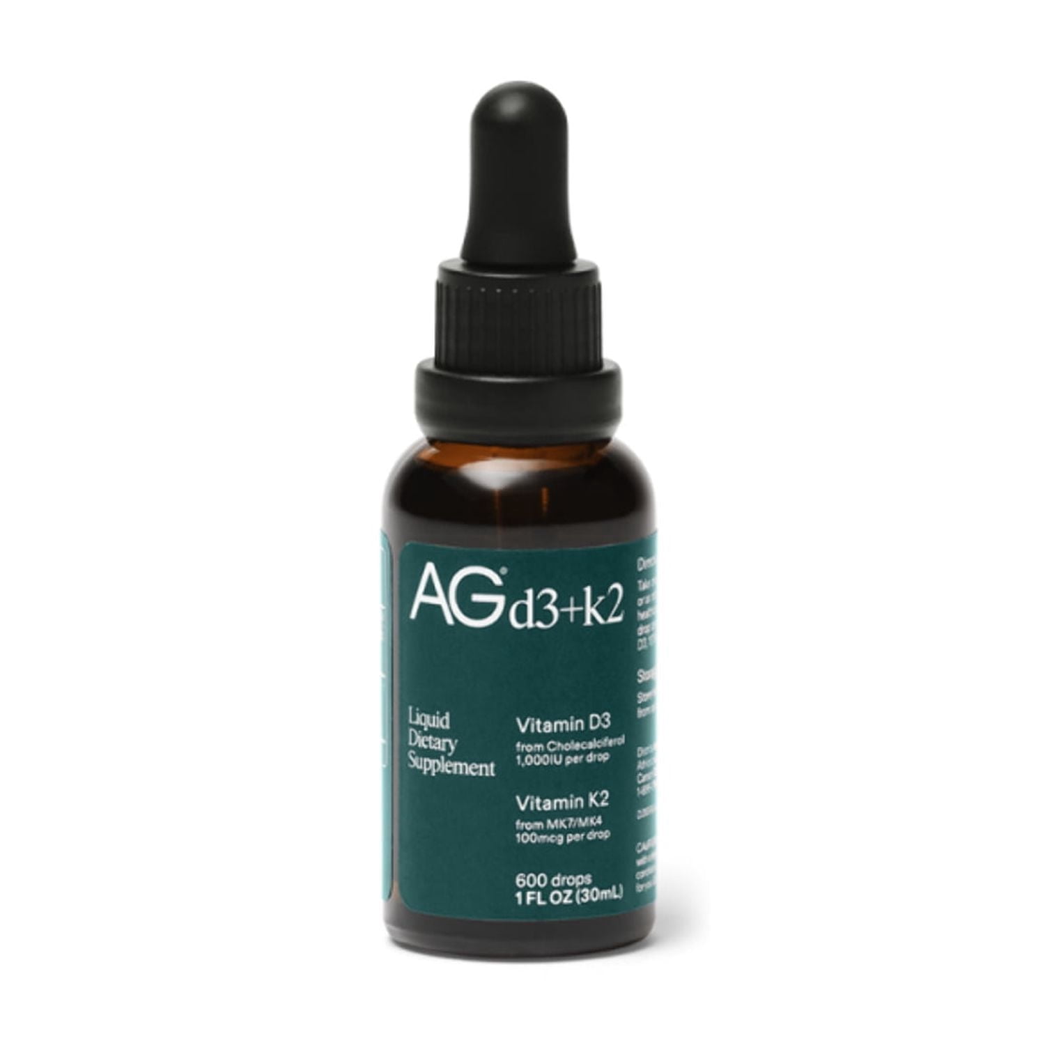 AG1 Vitamin D3 K2 Drops, 1000IU of Vitamin D3 and 100mcg of K2 per Serving, Supports Bone Density and Calcium Absorption (Athletic Greens)