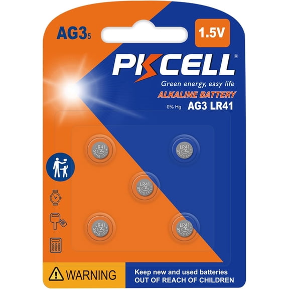 AG3 1.5V Battery LR41 392 384 192 Button Alkaline Cell for Digital Thermometer- 5Count