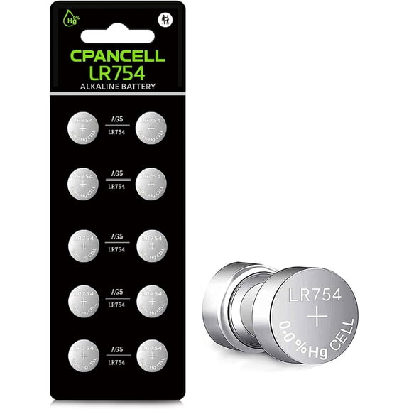 AG5 LR754 309 393 SR754 SR754 Battery Alkaline Button Cell Battery (10 Count)