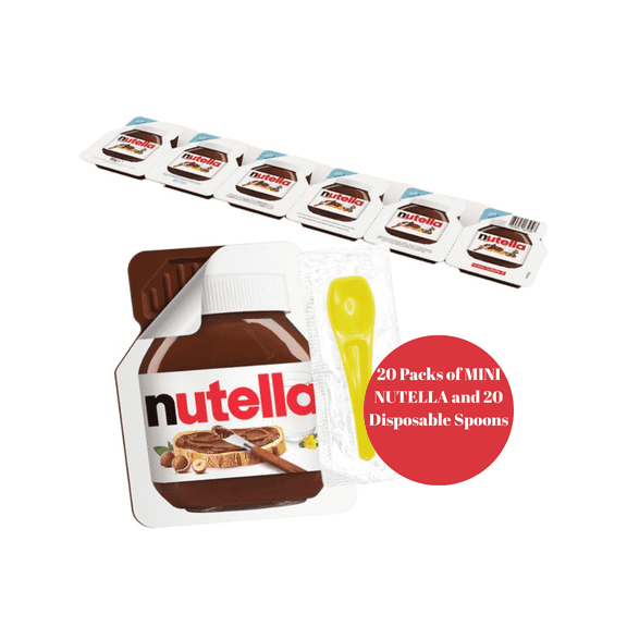Nutella Chocolate Hazelnut Spread Mini Portion Snack Pack, 20 x 15g with spoon