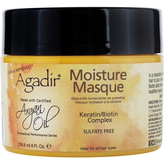 AGADIR - ARGAN OIL KERATIN PROTEIN MOISTURE MASQUE- SULFATE FREE 8 OZ