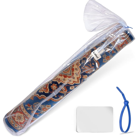 AGALI 4 Mil Heavy-Duty Rug Storage Bag with Zip Tie, Fits Rolled Carpets Up to 9x12 Ft, Waterproof & Tear-Resistant Cover for Moving, Shipping & Long-Term Storage, Extra Large Size, 130x26 Inch