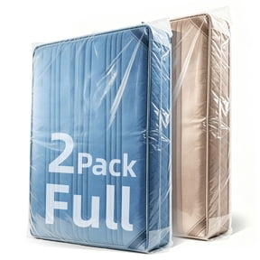 AGALI Heavy Duty Mattress Bag for Moving & Storage Full Size, Pack of 2, 1.5 Mil Thick, Fully Sealable Mattress Cover with Overlap Flap, Fits Mattress Up to 14" Thick