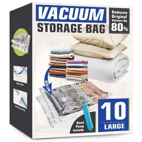 AGALI Vacuum Storage Bags, Airtight Space Saver Bags, 10 Large Pack for Clothes, Comforters, Blankets, Bedding