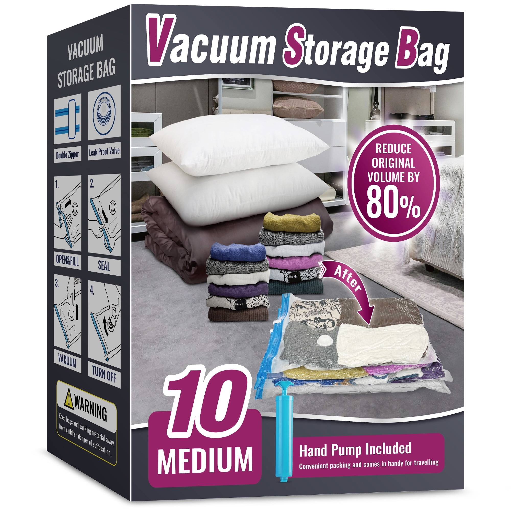 Vinylpac 10-Pack Clear Vinyl Zippered Storage Bags – 24x27x7 – For Comforters & Bedding