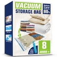 thumbnail image 1 of AGALI XXL Jumbo Vacuum Storage Bags, 47"x35" Extra Large Vacuum Bags for Comforters, Blankets & Bedding, Includes a Manual Pump (8-Pack), 1 of 7