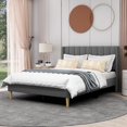 thumbnail image 1 of AGARTT Upholstered Platform Bed Frame Full Size with Headboard Wooden Slats Support/No Box Spring Needed/Easy Assembly,Grey, 1 of 12